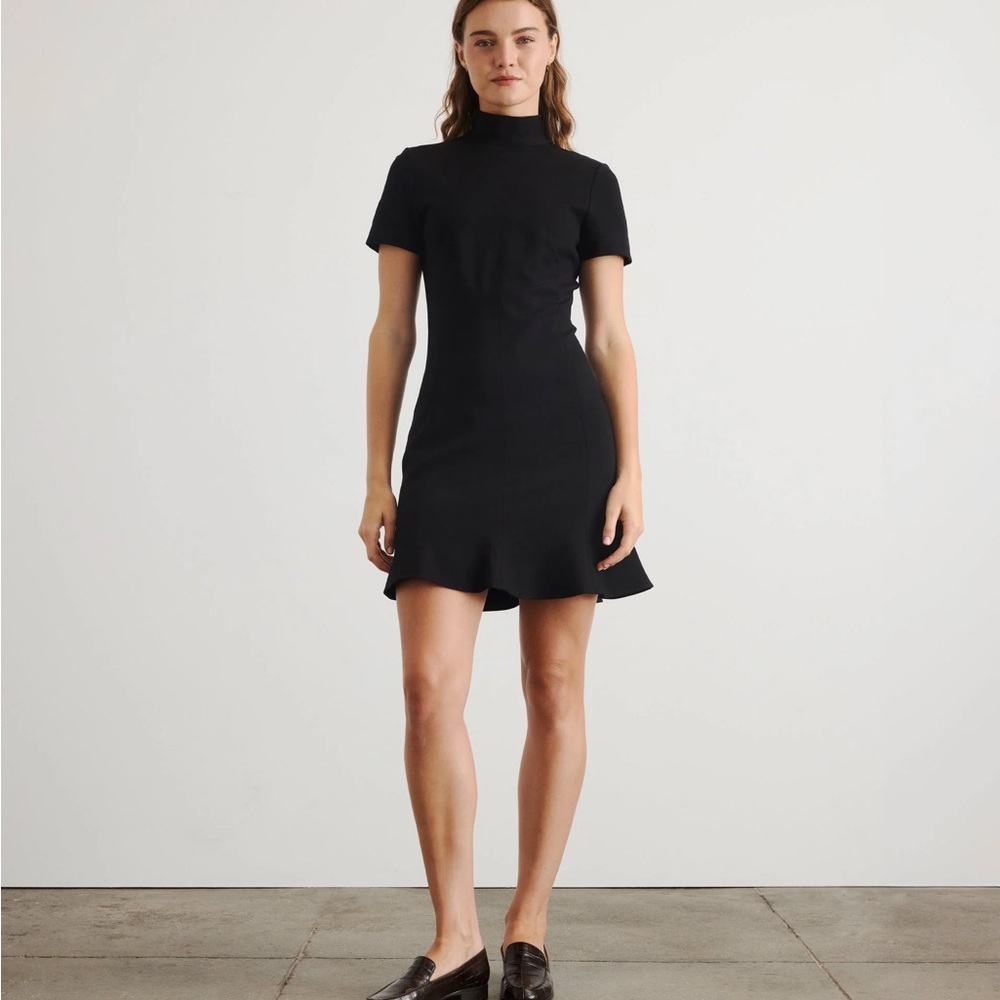 KATHARINE KIDD Womens Black short sleeve mesh drop waist dress size 6 designer